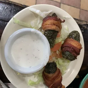 Cristy bacon wrapped jalapeños.