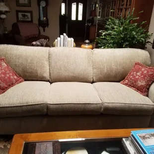 Couch back pillows after