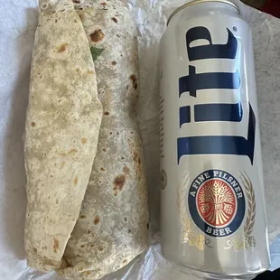 Burrito as big as a tall can