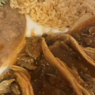 4 taco special with rice and beans. Best tacos!!! and the rice and beans compliment the tacos must try.