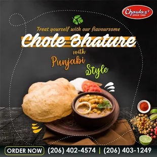 Punjabi style Chhole Bhature ( Garbanzo beans with special type of Indian Bread)