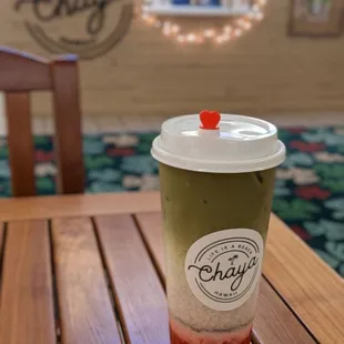 Strawberry Matcha Milk