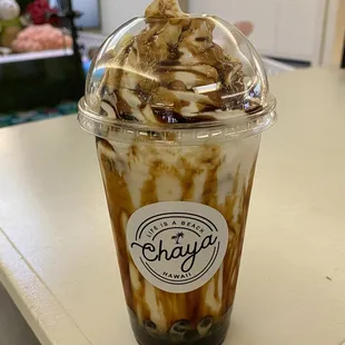 Kuromitsu Kinako Milk with Boba - Delicious!