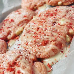 a close up of a tray of food