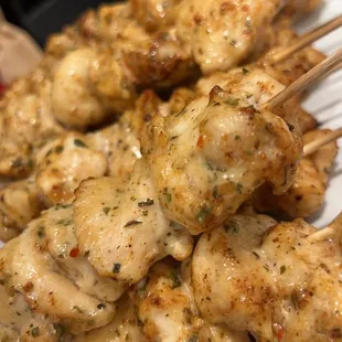 Garlic Parmesan chicken skewers