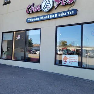 the front of the building