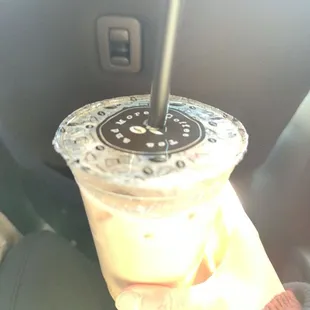 Hokkaido milk tea with pudding. I asked for light sugar and it was very sweet