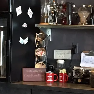 their sugar station is to the left of the counter/bar (found this unusual)
