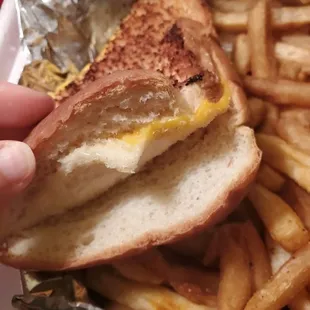The famous grilled cheese that is supposed to have FOUR slices of grilled cheese and come on sourdough bread.