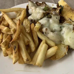 Chicken The Kitchen&apos;s Philly (chicken) and fries