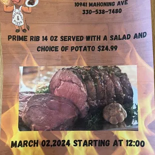 CHC Restaurant and Pizza March 02,2024 starting at Noon.