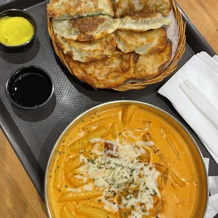 Mandu Sampler and Rose Tteokbokki