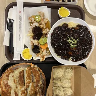 steamed pork mandu and mandu sampler