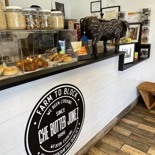 the counter at a cafe