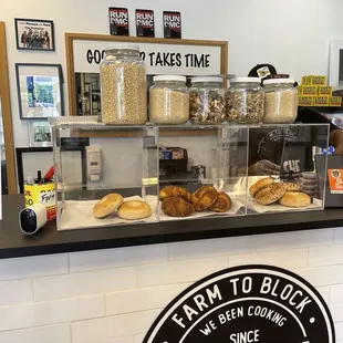 interior, bagels