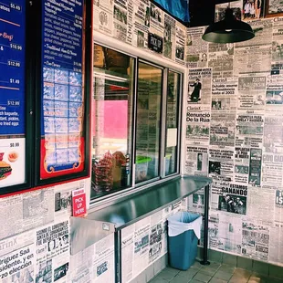 Inside ordering window