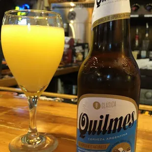 $5 Mimosa and a Quilmes (Authentic Argentinian Beer)