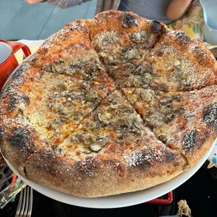 Sausage and mushroom pizza
