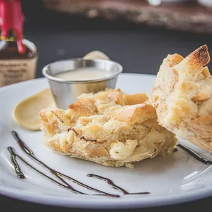 Bread pudding with bourbon sauce