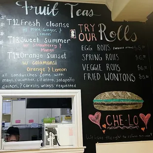 Fruit Tea and Rolls menu