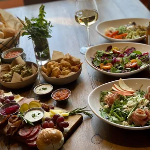 a table full of food