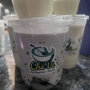 Tofu dessert with crystal boba