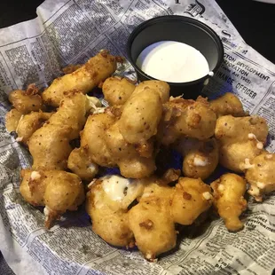 Hand battered cheese curds.......ummmmmm yes please