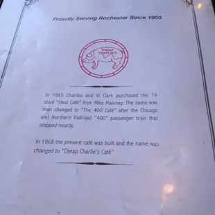 menu