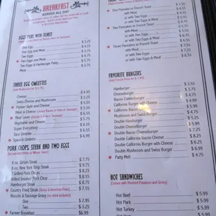 menu