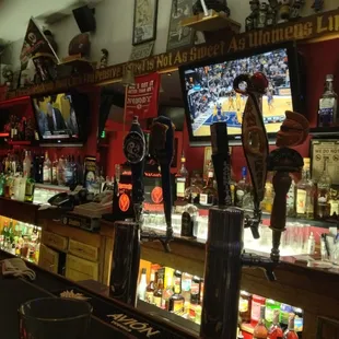 beer taps and televisions