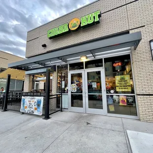 the front of the restaurant