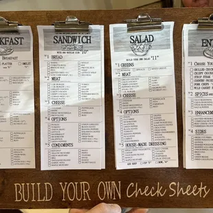 Build your own Menu