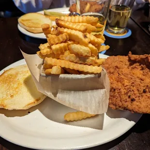 Breaded tenderloin and fries.