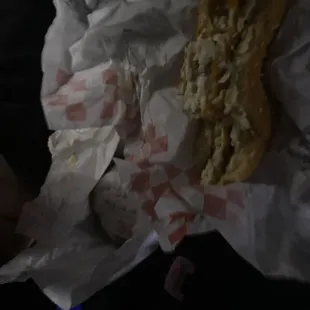 I wanted a flash but didn't care too much. Anyways no fries just another one of those boxes my bro ordered and my spicy sandwich in there.