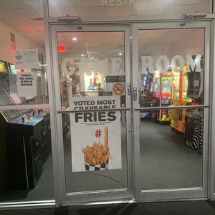 Game room section from dining area