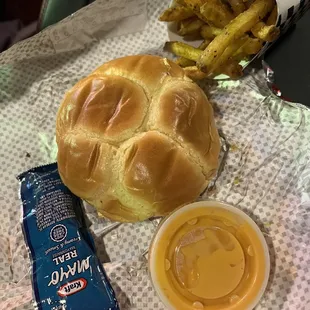 #4 Cheese Champ Combo with cheese sauce on side for fries :)