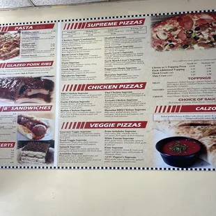 pizza, menu