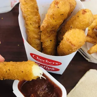 Mozzarella sticks.