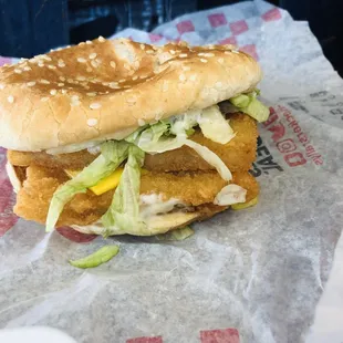 Double fish sandwich.