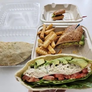 Stuffed Pita with Tuna and Avocado &amp; Turkey Melt with Avocado
