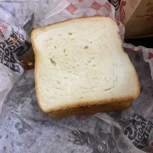 Bread, untoasted brisket melt