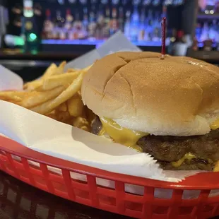 Cheeseburger and fries