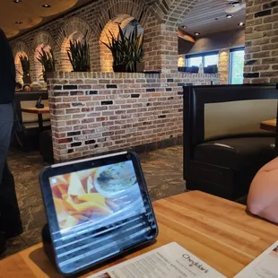 a tablet on a table