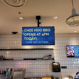 a sign in a restaurant