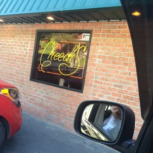 Front of the building, the sign of Cheech&apos;s.