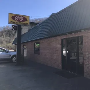the front of the restaurant