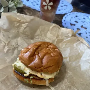 Lunch! Delicious grilled chicken sandwich!