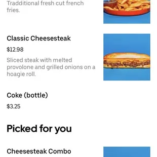 a list of cheesesteaks