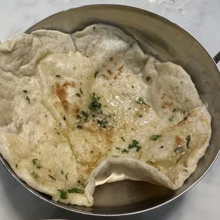 a pan of food on a table