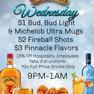 Wings
Discounts
Drinks
Fireball
Vodka
Flavors